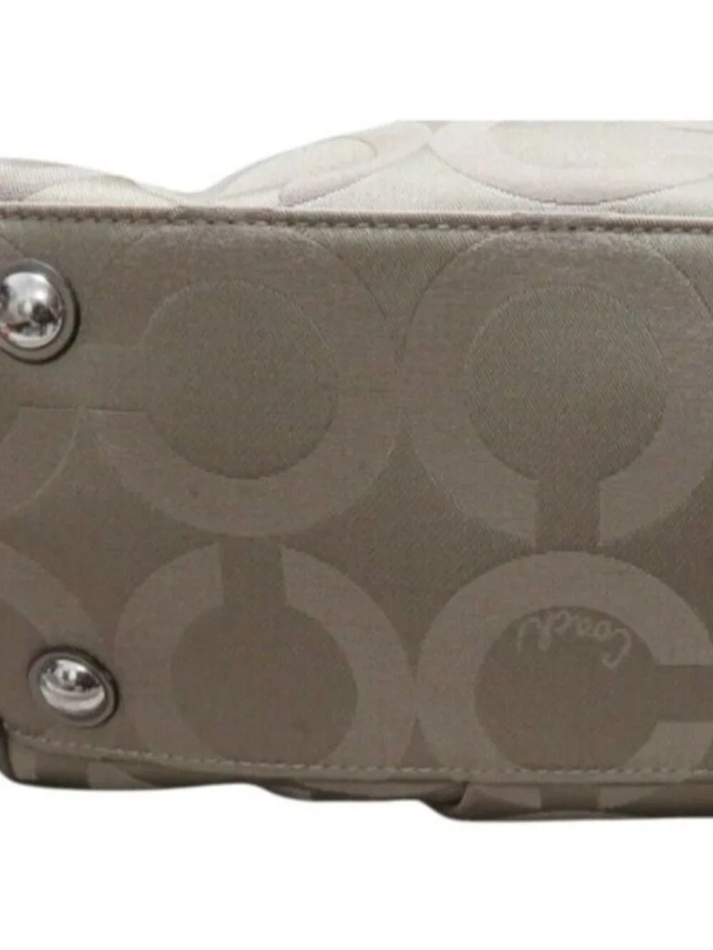 COACH 2013 Tan & Cream Signature Taylor OP Art Top Handle Satchel L1373-F25503